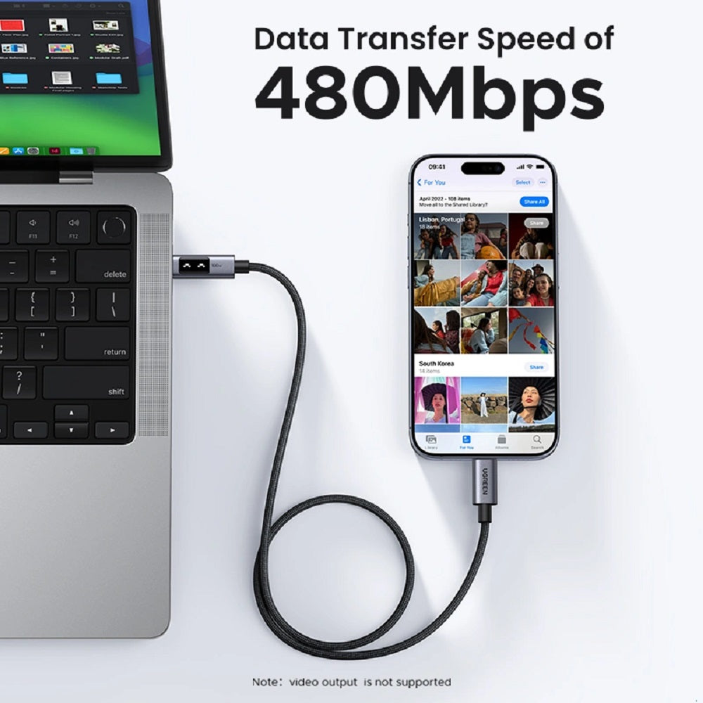UGREEN L509 35512 Cable de Carga Rápida USB-C a USB-C-PD 100W 2m