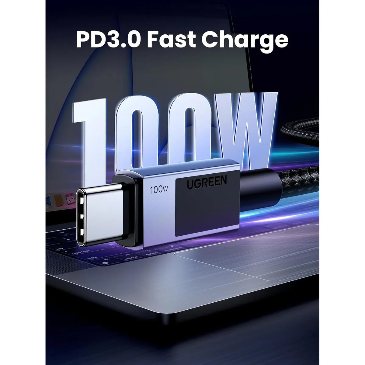 UGREEN L512 45064 Cable USB-C a USB-C Carga Rápida 100W 2M Trenzado