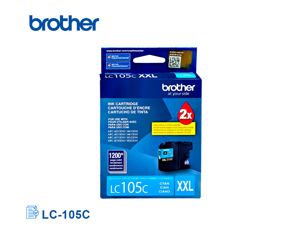 BROTHER LC105C Cartucho de Tinta Color Cyan 1200 Paginas