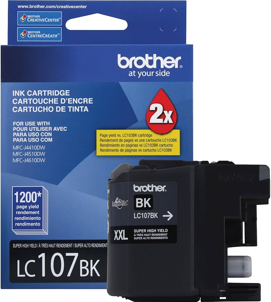 BROTHER LC107BK Cartucho de Tinta Color Negro 1200 Paginas