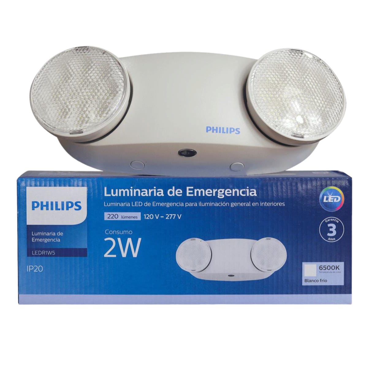 PHILIPS LEDR1W5 Luminaria Luz de Emergencia LED 220lm 2W 220V IP20