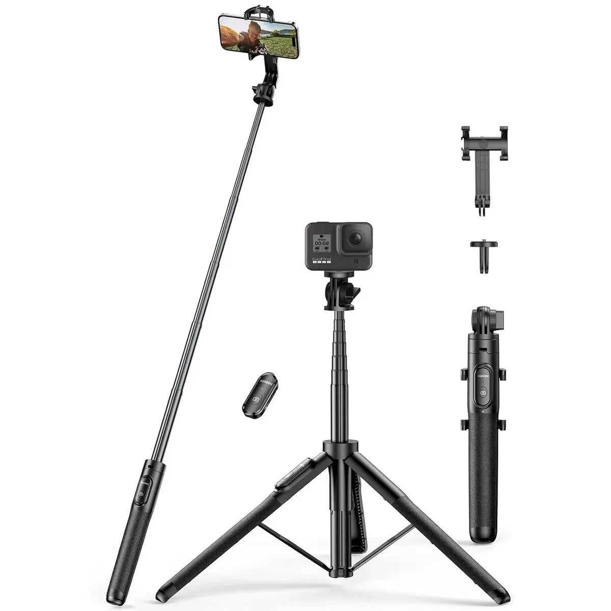 UGREEN LP586 15062 Trípode Selfie Stick Extensible 3 en 1 Bluetooth