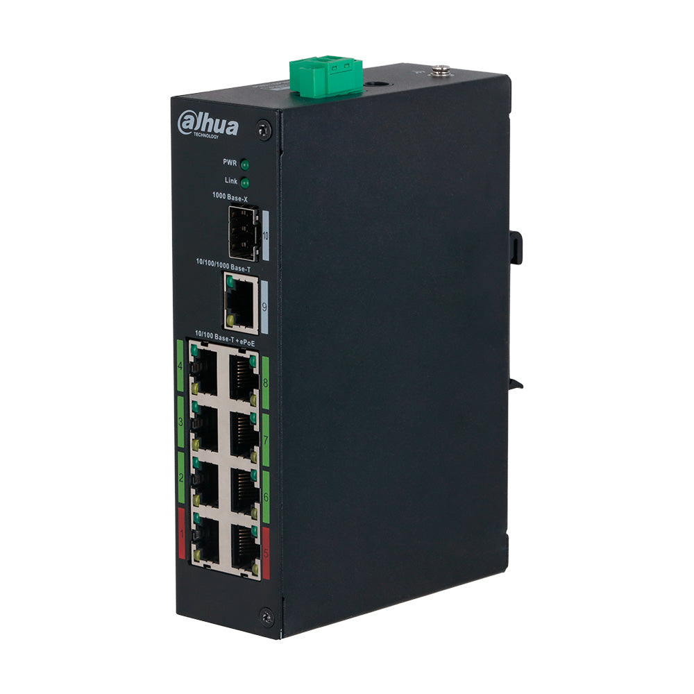 DAHUA LR2110-8ET-120 Switch Industrial 8 Puertos e-POE 10/100 1SFP 120w No Administra Capa 2