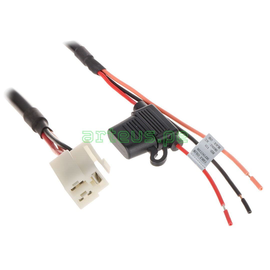 Cable conector eléctrico de seguridad, terminales rojas y negras, uso en alarmas y redes