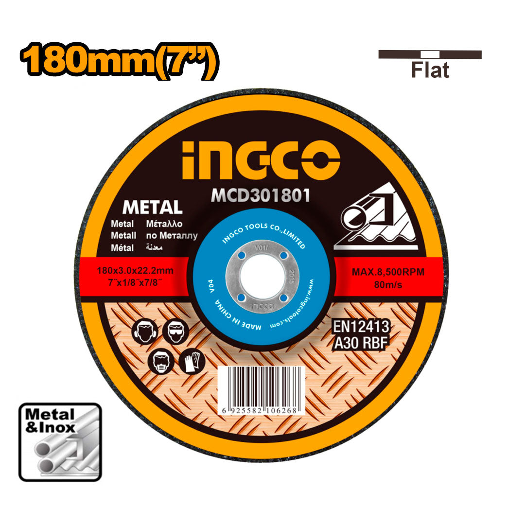 INGCO MCD301802 Disco de corte para metal abrasivo 7" X1.6mm