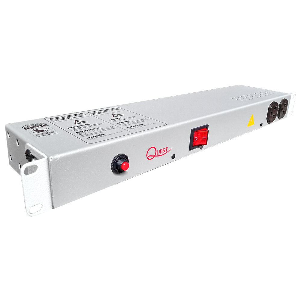 QUEST MH-4713-G Multitoma Electrica Horizontal 10 tomas NEMA5-15R 125V/250V 15A