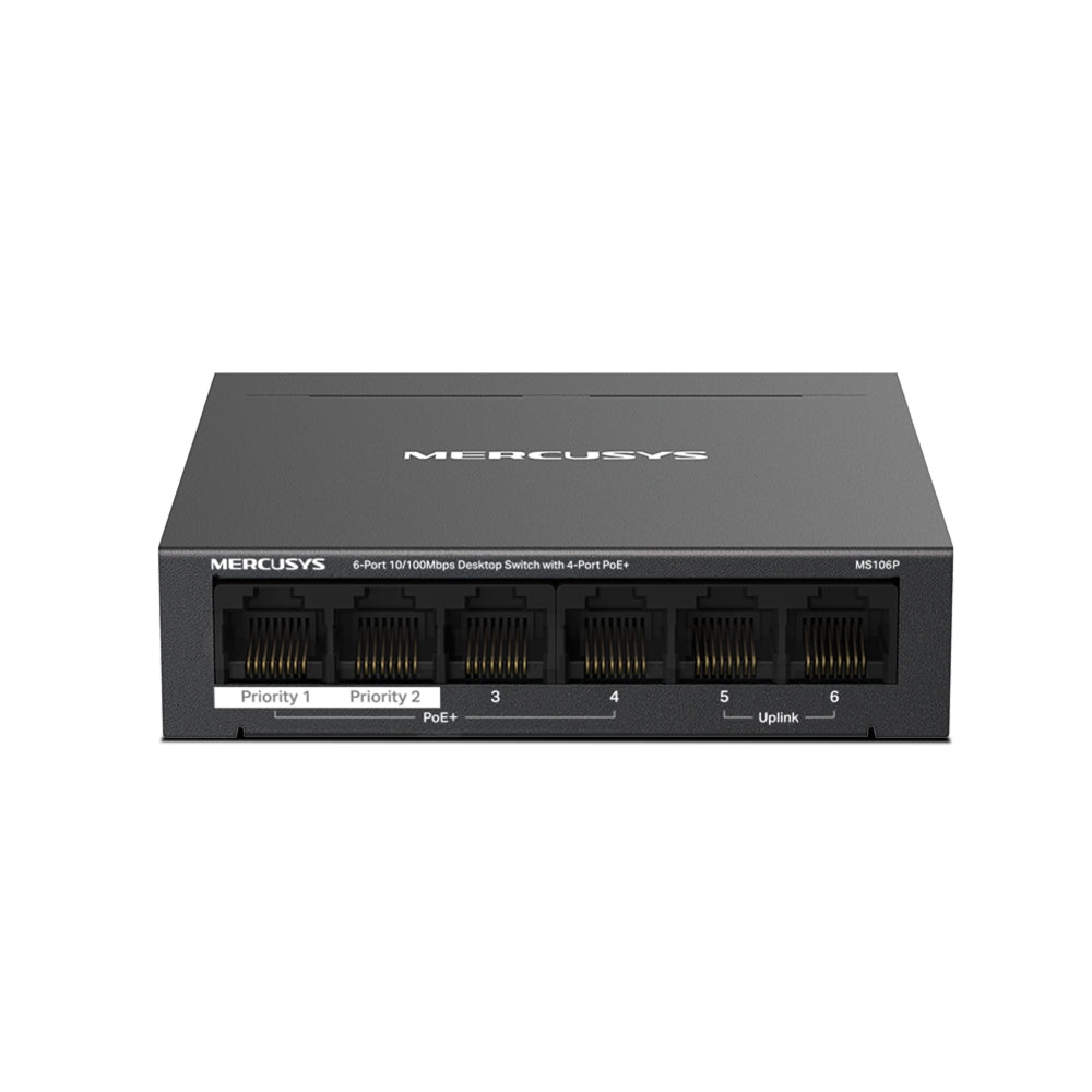 MERCUSYS MS106P Switch 6 Puertos FAST con 4 Puertos POE+