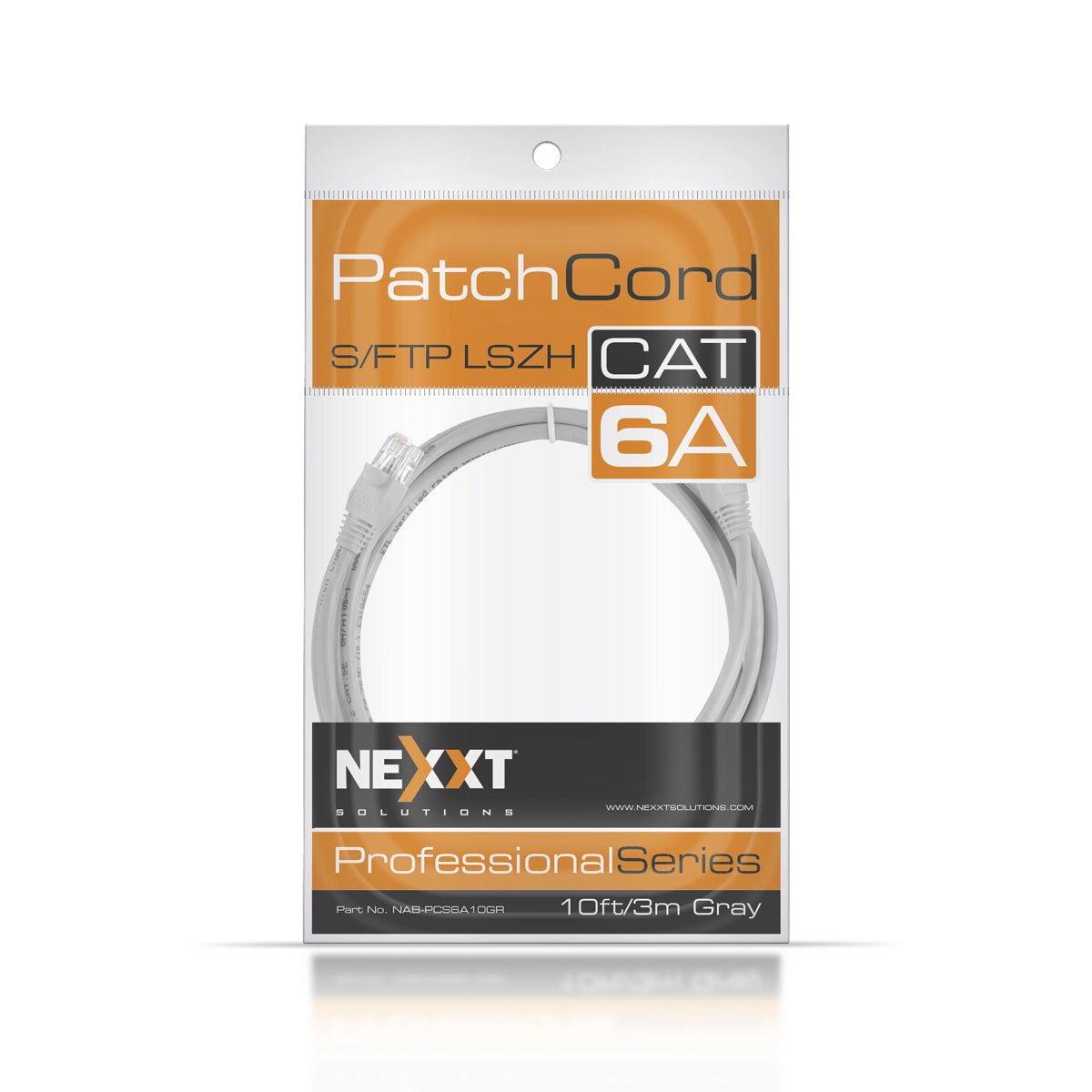 NEXXT SOLUTIONS NAB-PCS6A10GR Patch Cord S/FTP LSZH CAT6A 10ft/3m 26Awg Gris