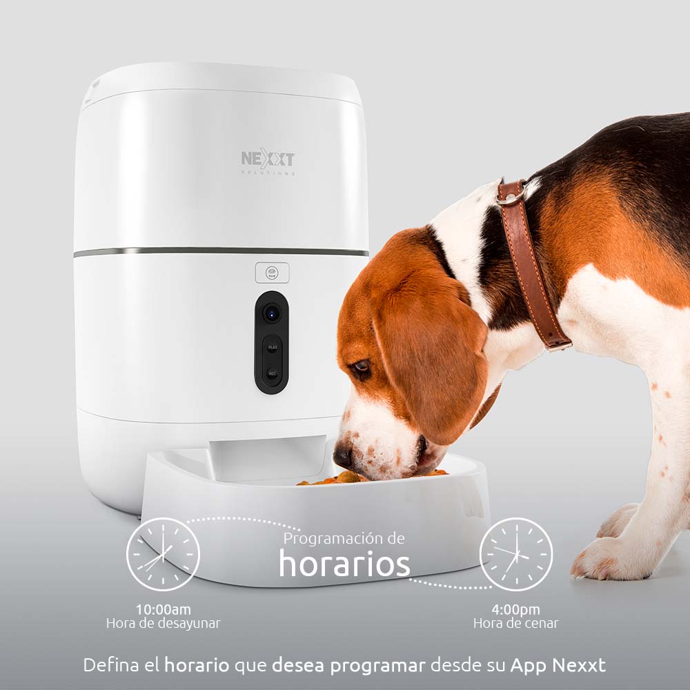 NEXXT SOLUTIONS NHA-P610 Dispensador WIFI de Alimento para Mascotas con Cámara 1080P