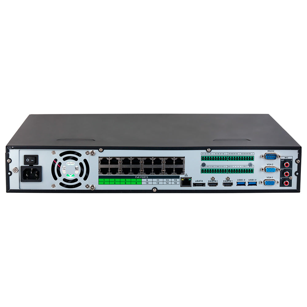 DAHUA NVR5432-16P-EI Grabador NVR 32CH(24MP) 16 Puertos POE, 384Mbps, 4HDD hasta 16TB, WIZSENSE, ACUPICK, AI, ANPR