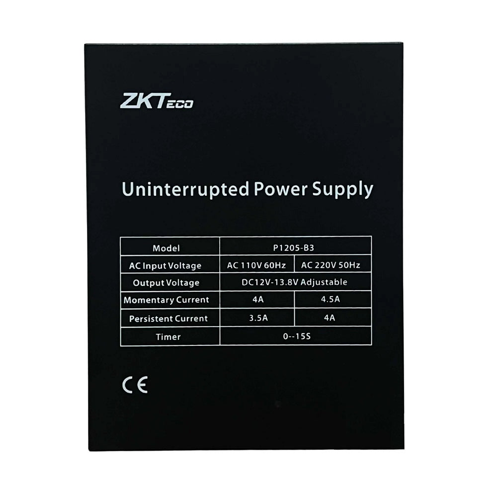 ZKTECO	P1205-B3 Fuente de Alimentación con Carga de Batería 12V 5A