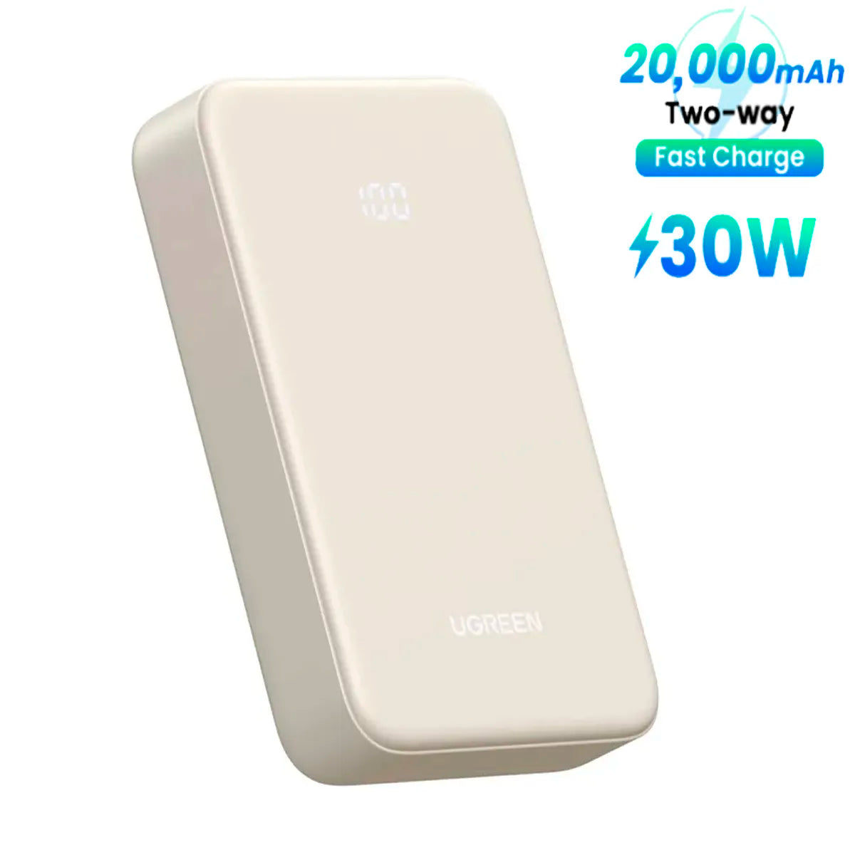 UGREEN PB531 55837B Batería externa Carga Rapida 30W 20000mAh Beige