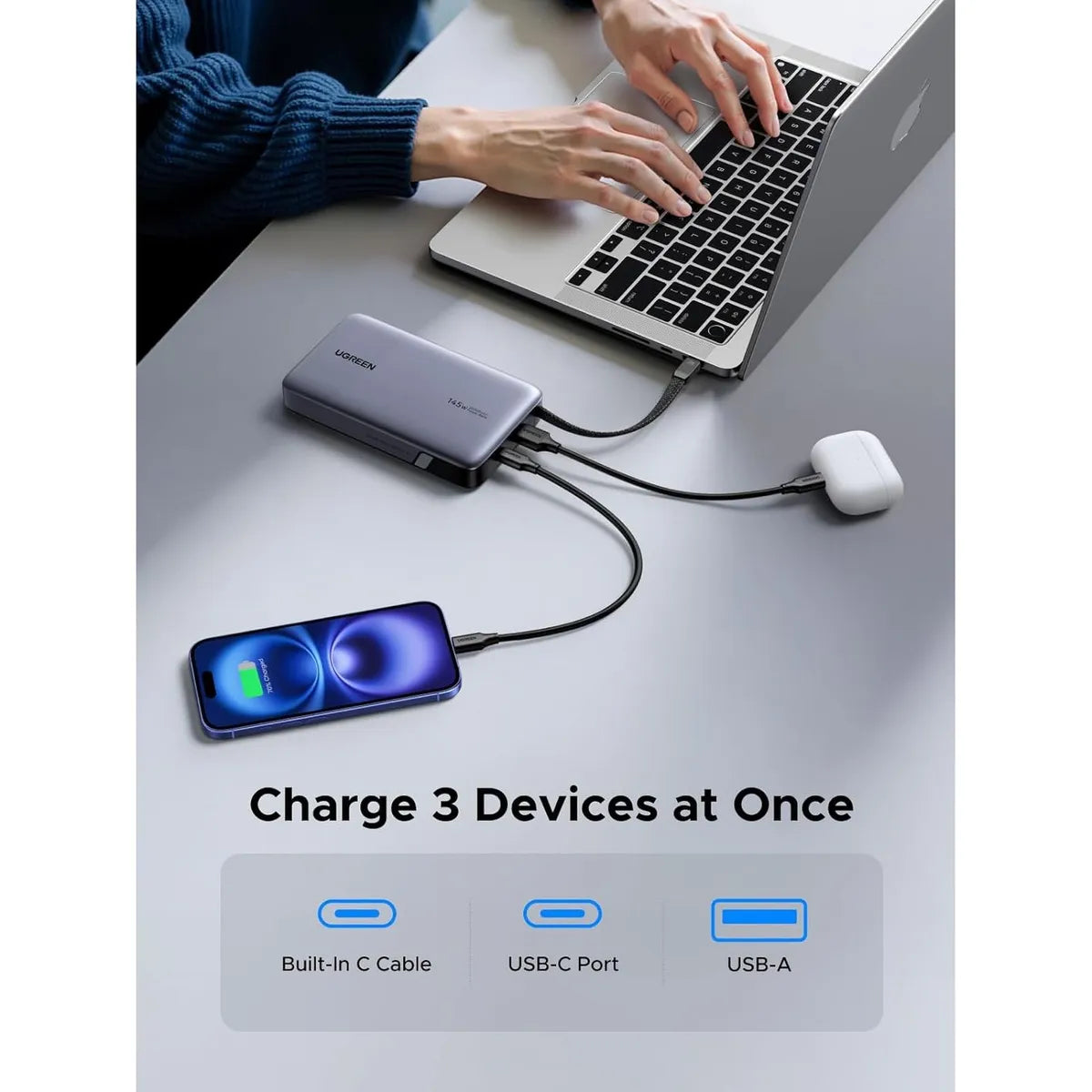 UGREEN PB551 55992B Powerbank Nexode 20000mAh 145W Cargador portátil Premium