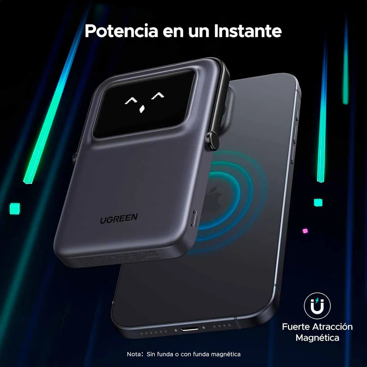 UGREEN PB571 35605B Power Bank carga inalámbrica 5000Mah Negro