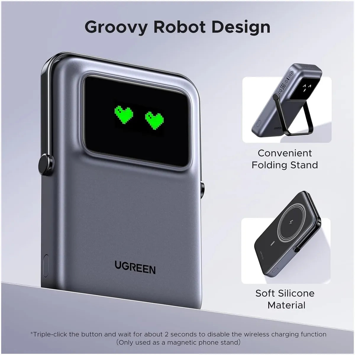 UGREEN PB572 45327 Power Bank Inalámbrico Magnético 10000mAh PD Qi