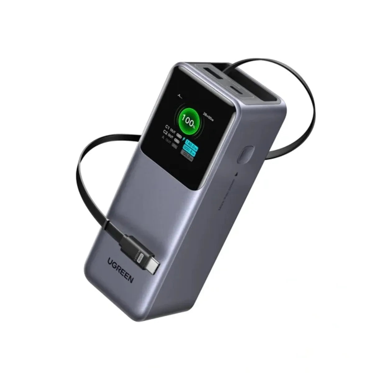UGREEN PB726 55987B Power Bank 20000 mAh y 165 W con cable retráctil USB-C