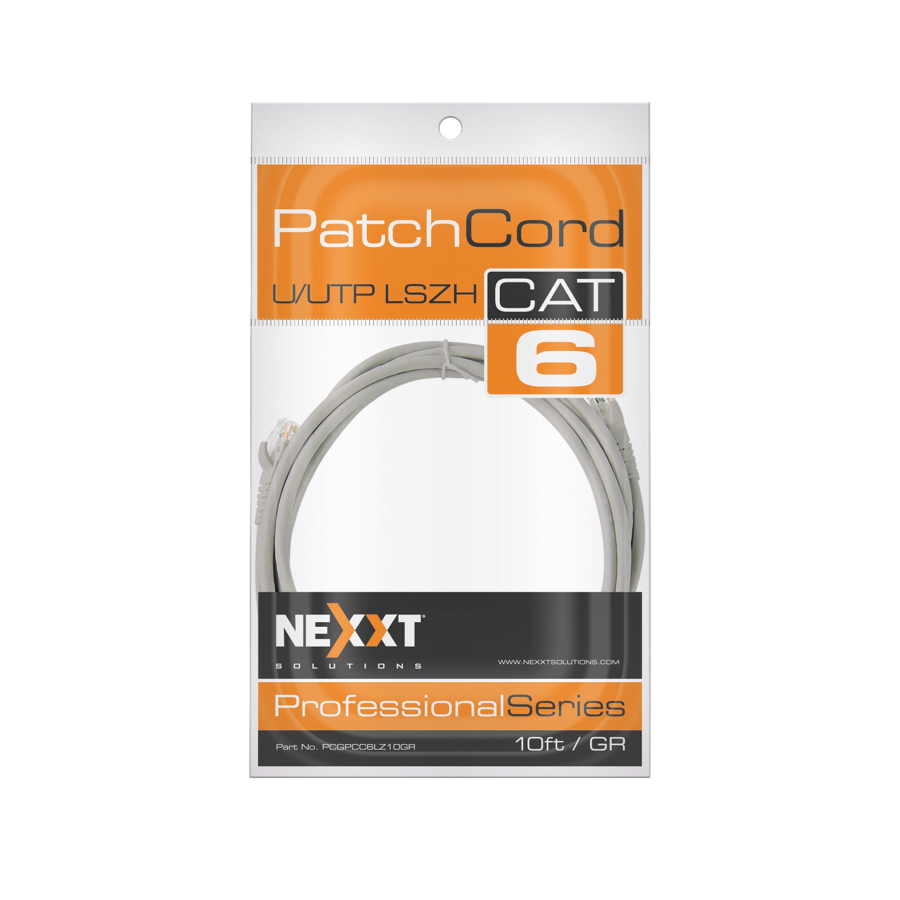 NEXXT SOLUTIONS PCGPCC6LZ10GR Patch Cord Cat6 10Ft/3m LSZH Gris