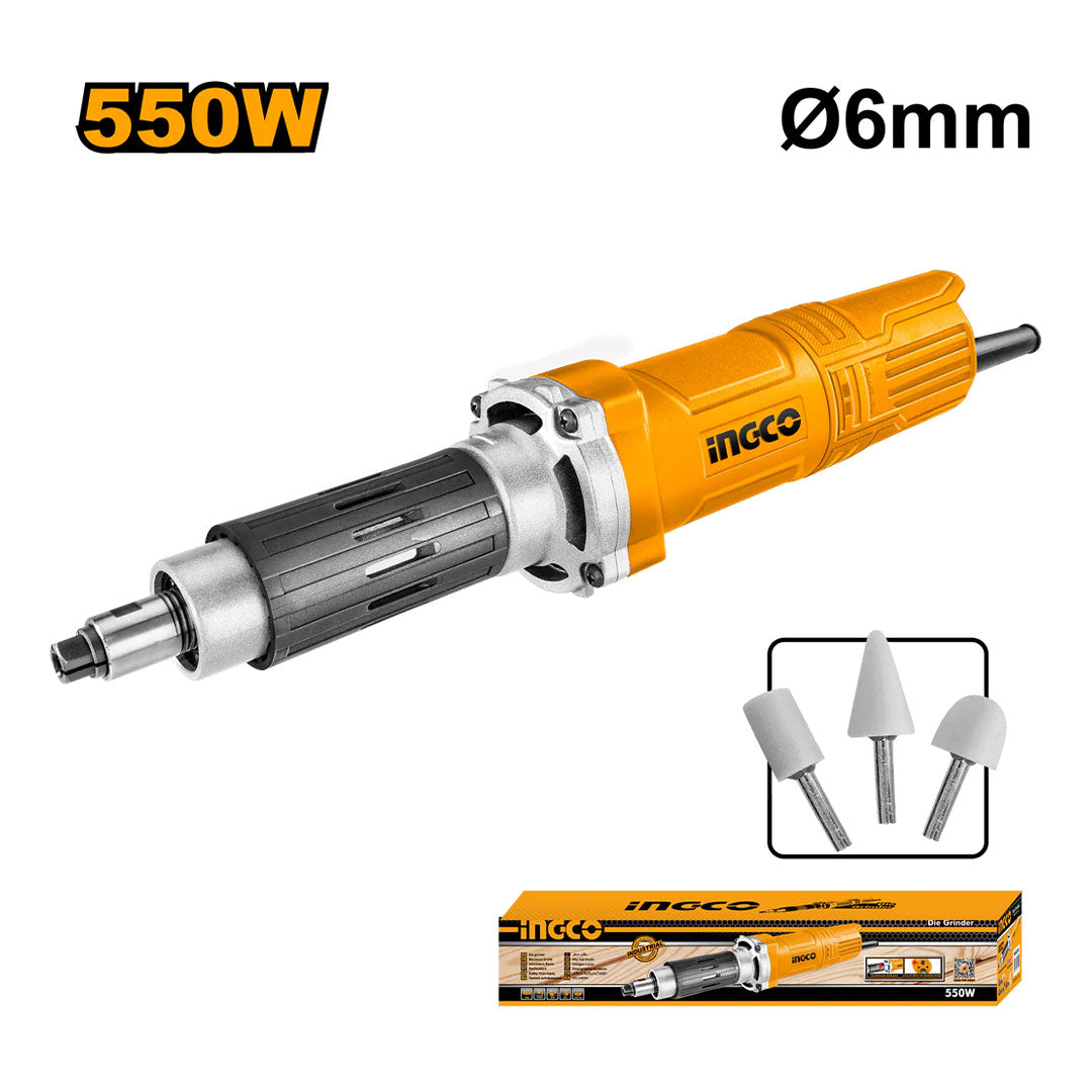 INGCO PDG5501 Rectificadora 6mm 550w + accesorios