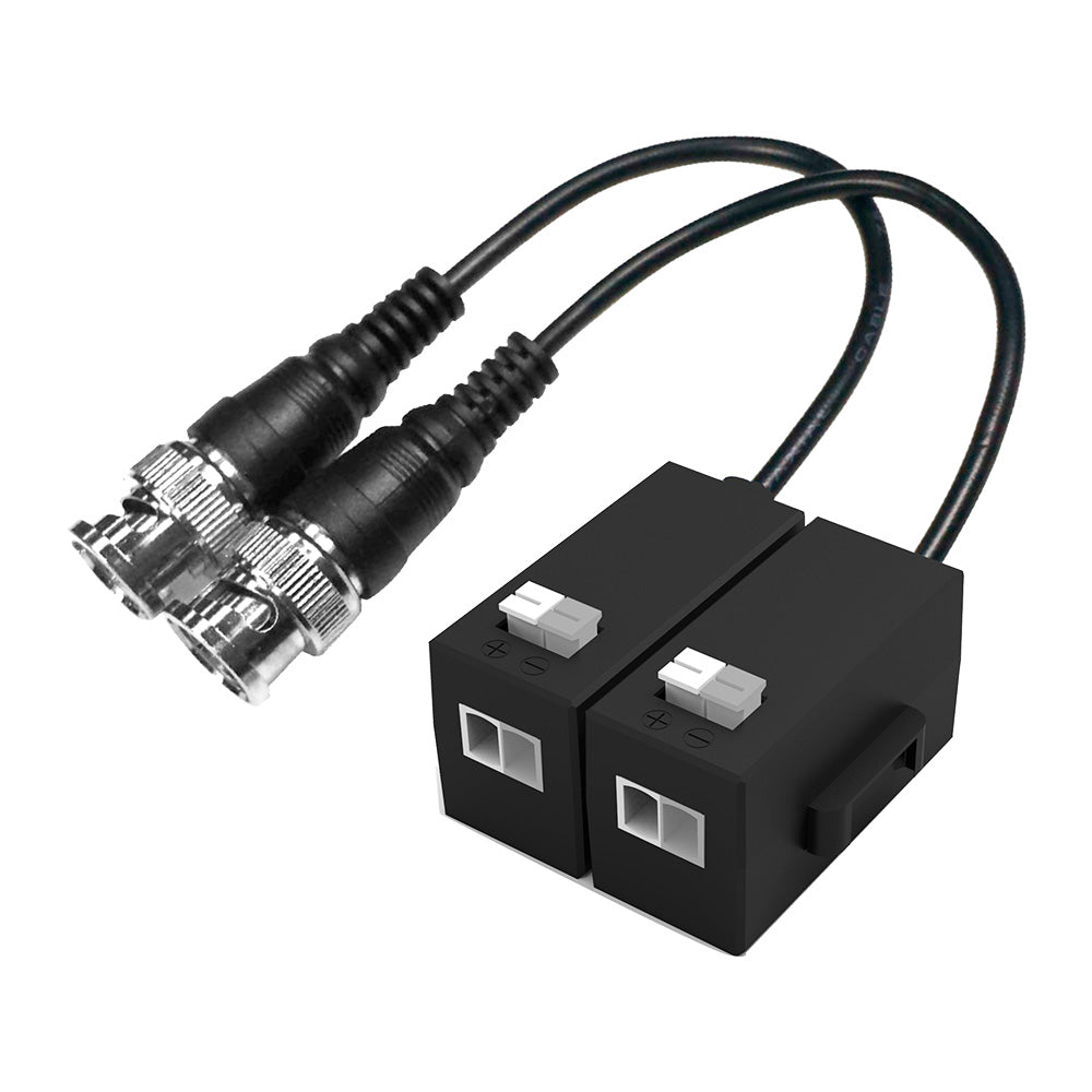 Kit de transceptores pasivos de video balun con conectores BNC y cables para cámaras de seguridad CCTV