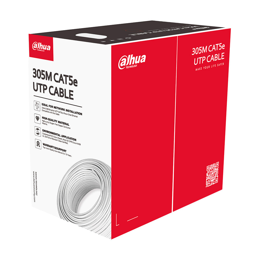 Caja de cable UTP CAT5e de 305 metros para instalaciones de redes y cableado estructurado.