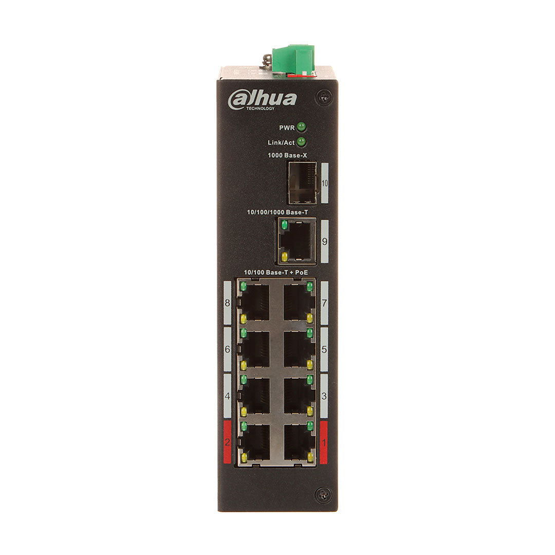 DAHUA DH-PFS3110-8ET-96 Switch POE Industrial 8 Puertos 10/100 1Uplink 1SFP Gigabit 96W