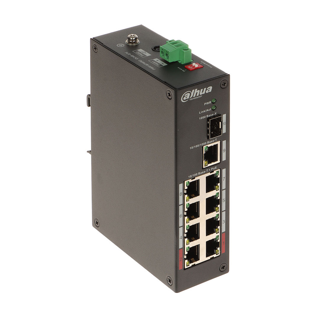 DAHUA DH-PFS3110-8ET-96 Switch POE Industrial 8 Puertos 10/100 1Uplink 1SFP Gigabit 96W