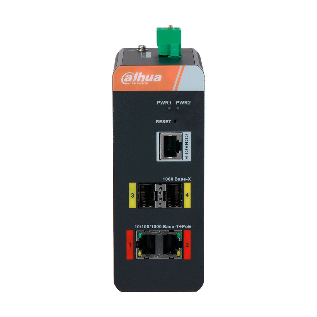 DAHUA PFS4204-2GT-DP Conmutador industrial Gigabit de 4 puertos con PoE Gigabit de 2 puertos administrado