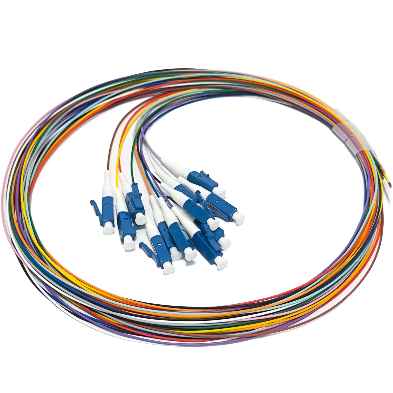 MMC PIGLC2OS2B12 (12-Pack) Pigtail de Fibra Optica LC UPC OS2 LSZH Monomodo 12 Colores 2m