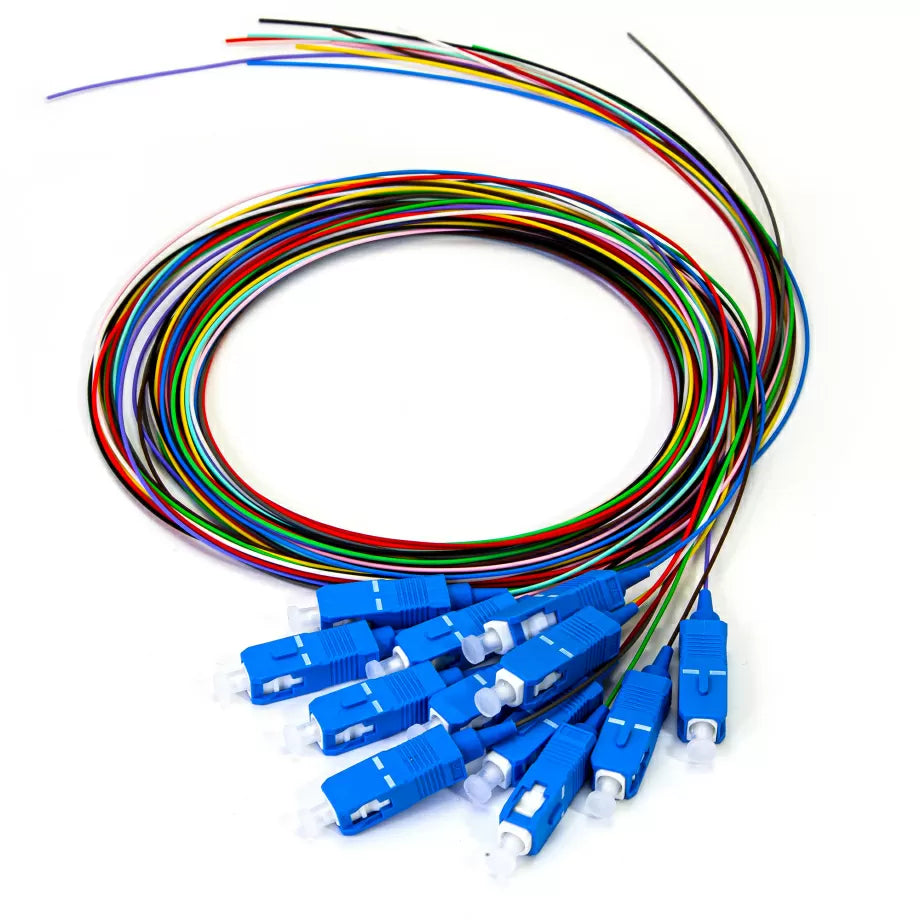 MMC PIGSC2OS2B12 (12-Pack) Pigtail de Fibra Optica Monomodo SC UPC OS2 LSZH 12 colores 2m