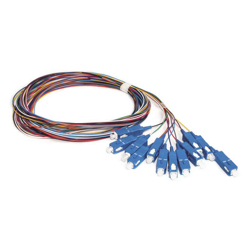 MMC PIGSC2OS2B12 (12-Pack) Pigtail de Fibra Optica Monomodo SC UPC OS2 LSZH 12 colores 2m