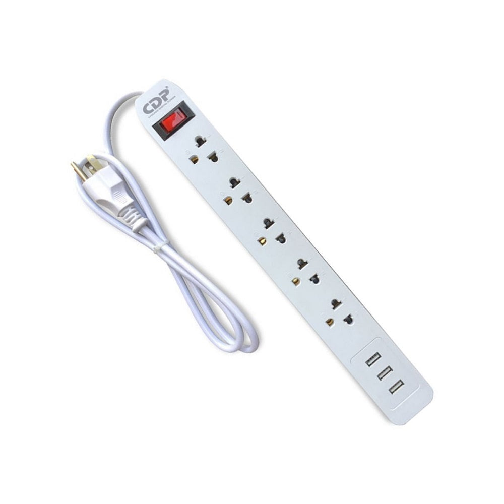 CDP R-SS5 Supresor de Picos 5 10A 5 Tomas 3 Puertos USB