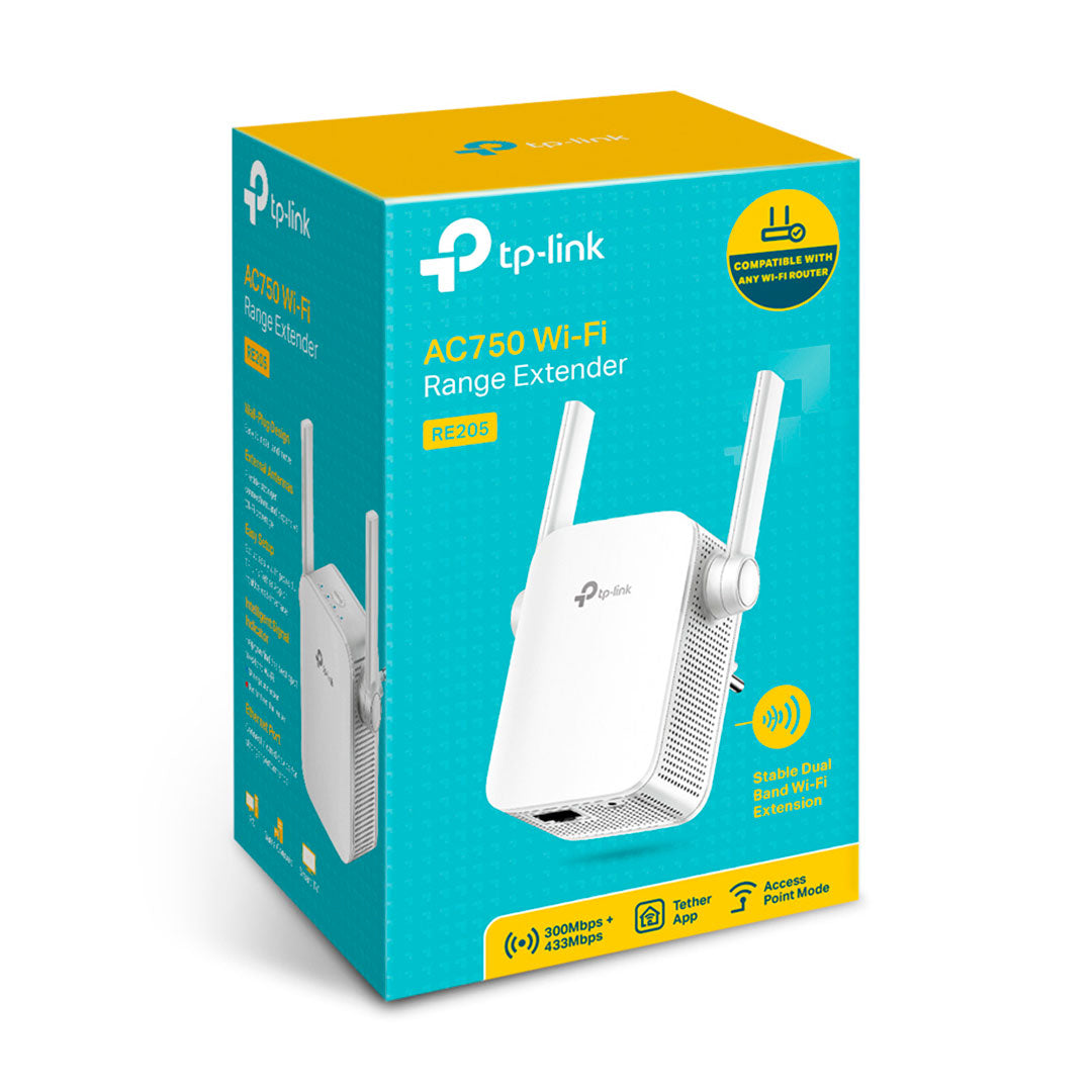 TP-LINK RE205 Repetidor de Señal WiFi5 AC750 Doble Banda