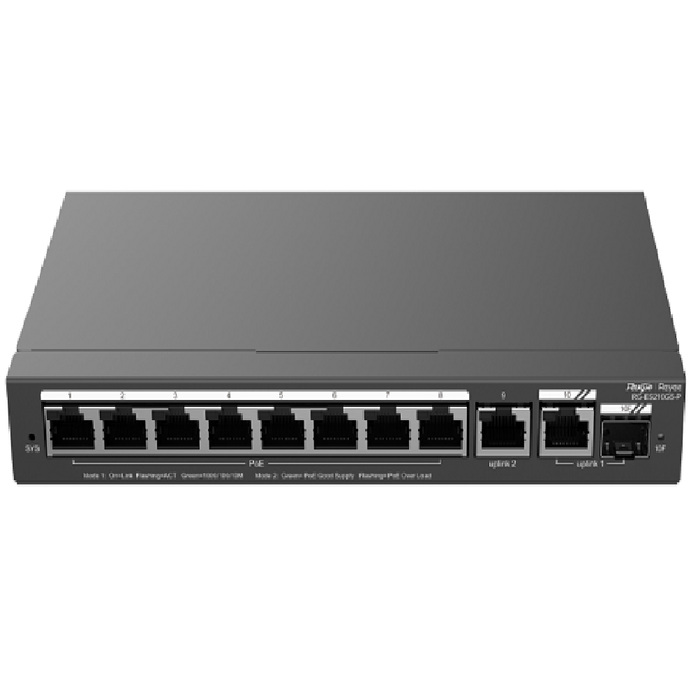 RUIJIE REYEE RG-ES210GS-P Switch 8 Puertos Gigabit PoE+ SFP Combo Cloud