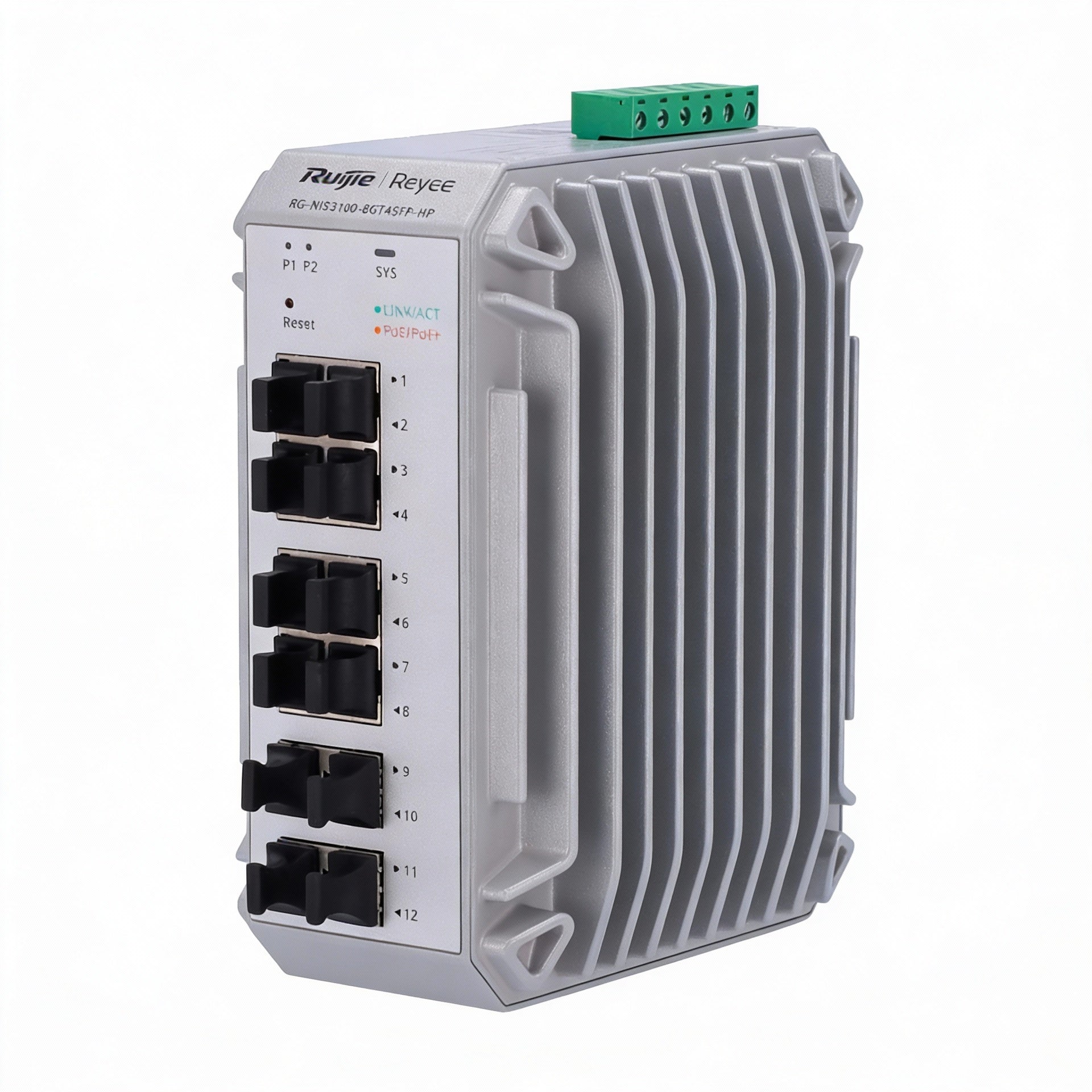 RUIJIE REYEEE RG-NIS3100-8GT4SFP-HP Switch Industrial PoE 8 Puertos Gigabit + 4SFP