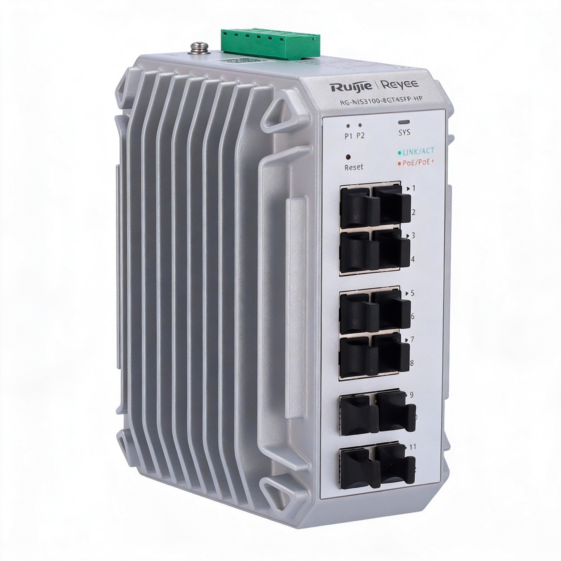 RUIJIE REYEEE RG-NIS3100-8GT4SFP-HP Switch Industrial PoE 8 Puertos Gigabit + 4SFP