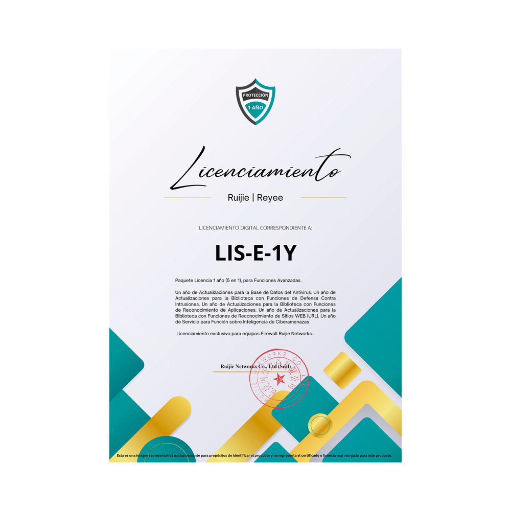 RUIJIE REYEE RG-WALL 1600-Z3200-S-LIS-E-1Y Paquete de Licencia Anual