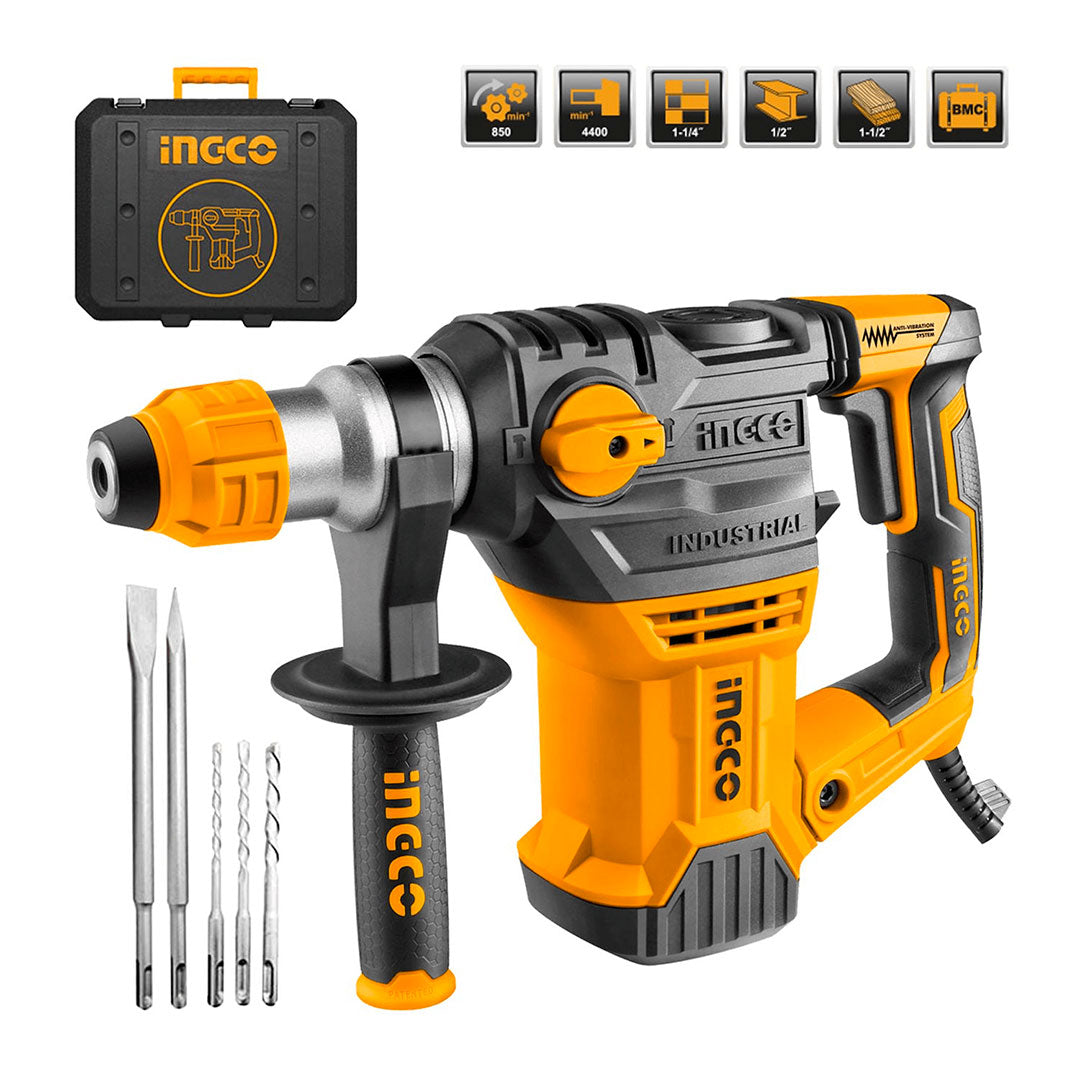 INGCO RH150028 Rotomartillo perforador 1500W, 850RPM + maletín