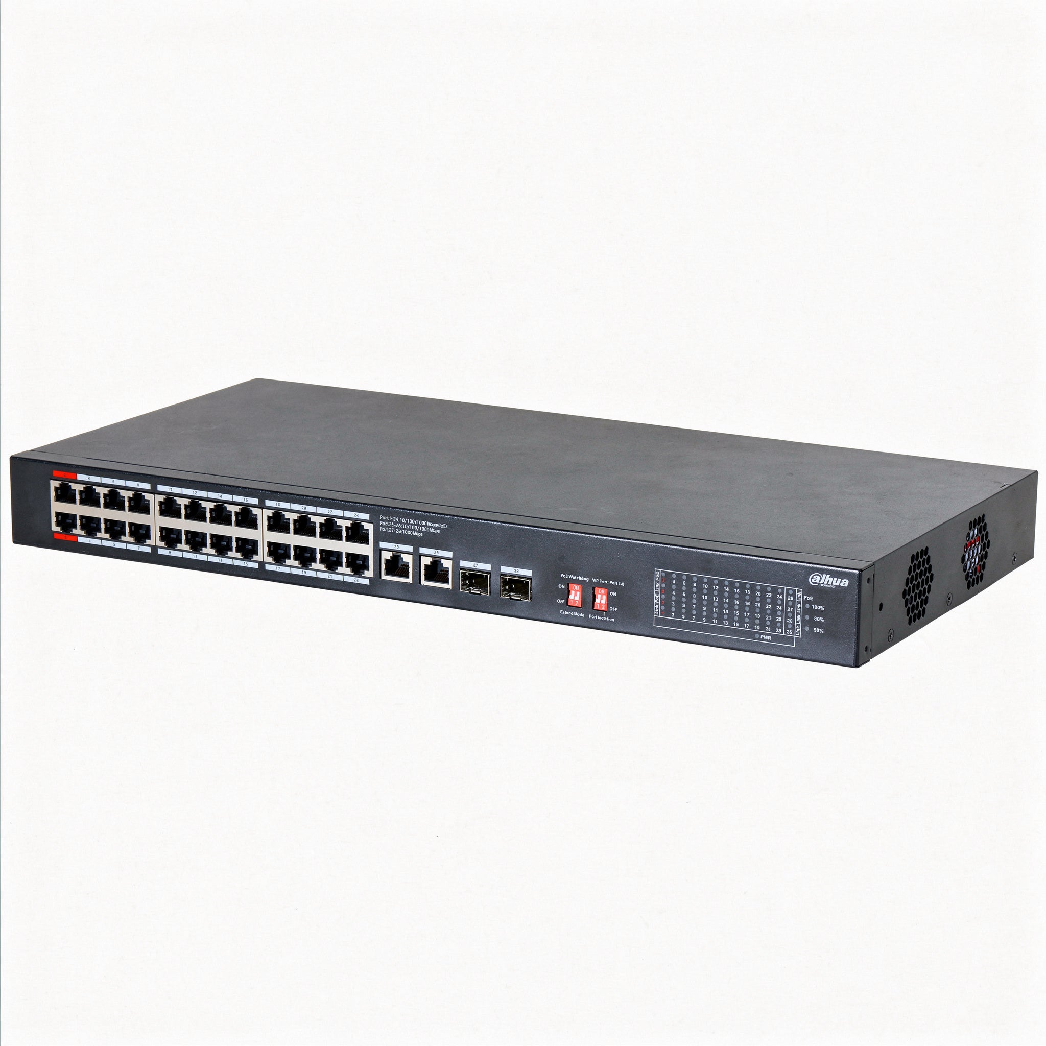 DAHUA S3228-24GT-375 Switch 28 Puertos con 24P PoE Gigabit 2SFP Gb