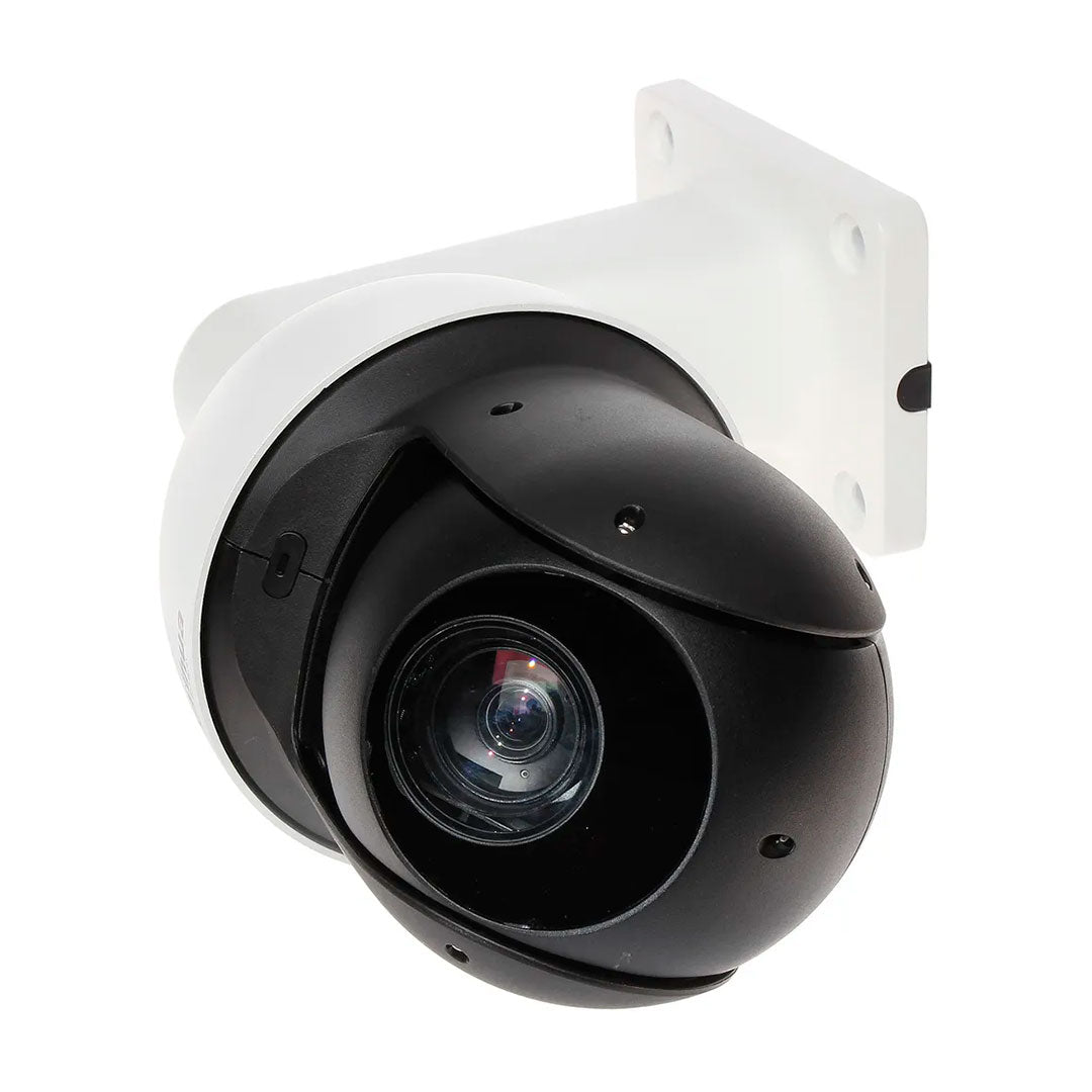 Cámara domo PTZ de videovigilancia negra para seguridad electrónica en pared