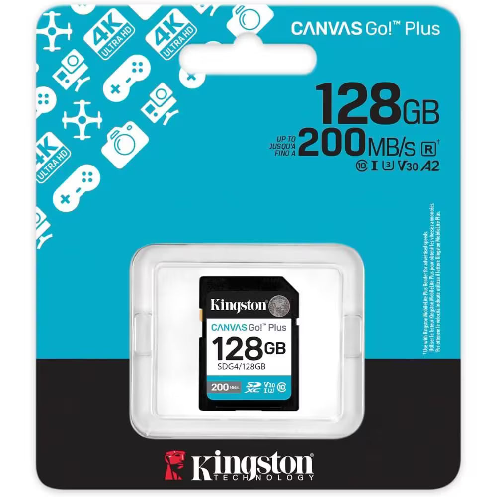 KINGSTON SDCG4/128GB CANVAS GO PLUS Memoria MicroSD 128GB con Adaptador