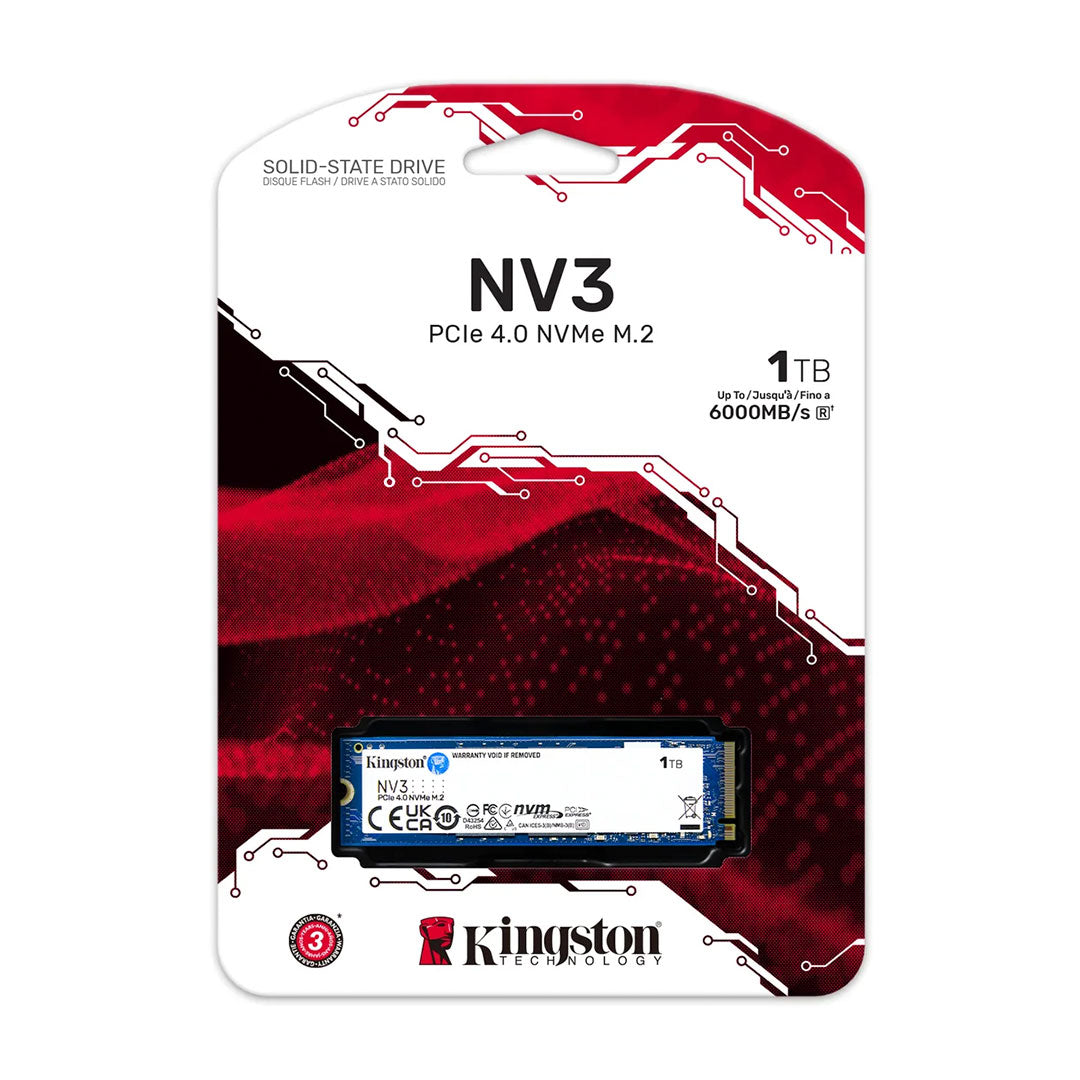 KINGSTON NV3 SSD Disco Sólido 1TB NVMe M.2 PCIe SNV3S/1000G