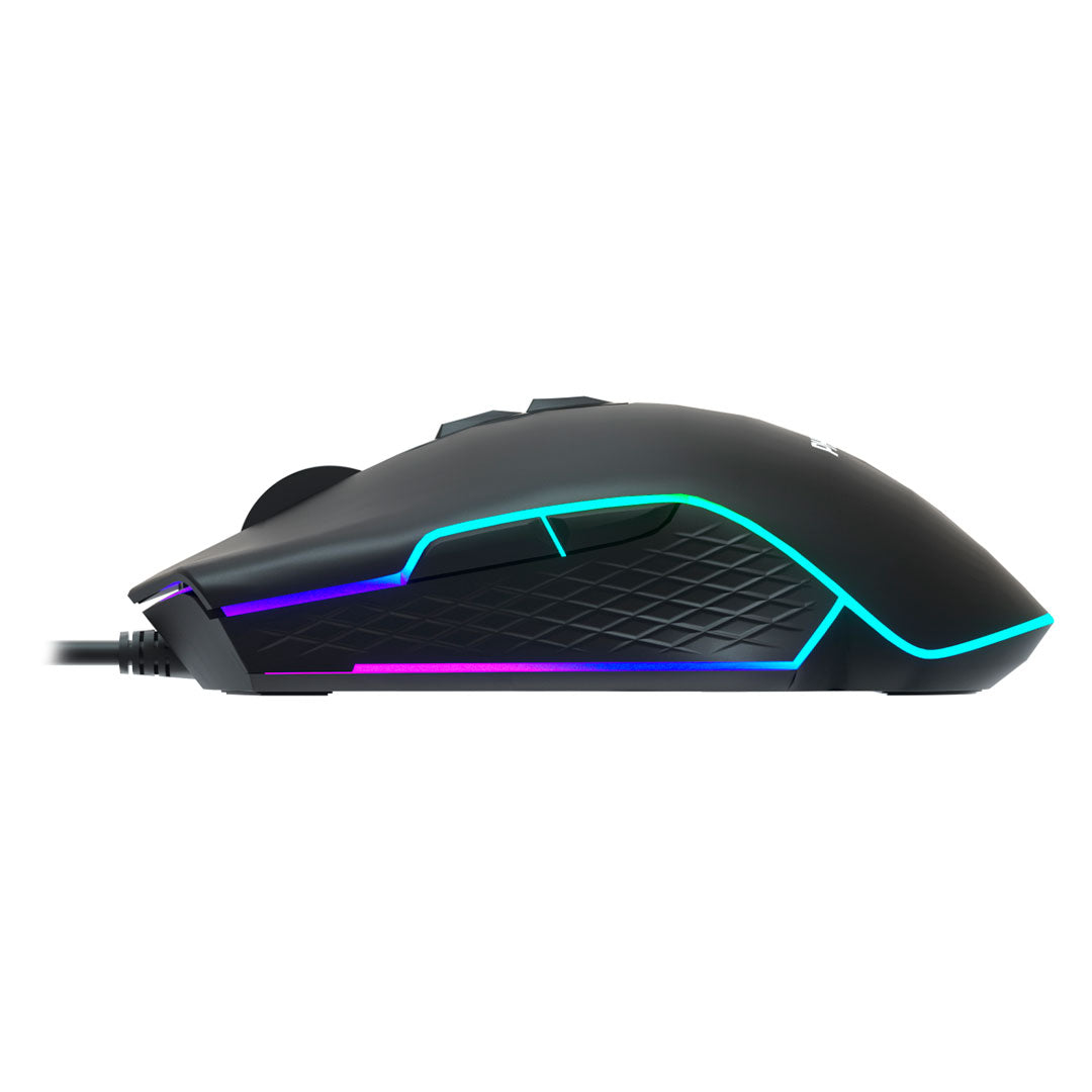PHILIPS G201 SPK9201BL Mouse Optico Gamer RGB 8 Botones USB 2.0 Negro