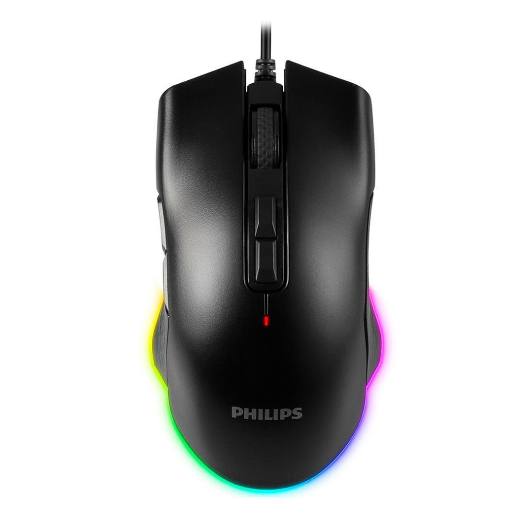 PHILIPS G201 SPK9201BL Mouse Optico Gamer RGB 8 Botones USB 2.0 Negro