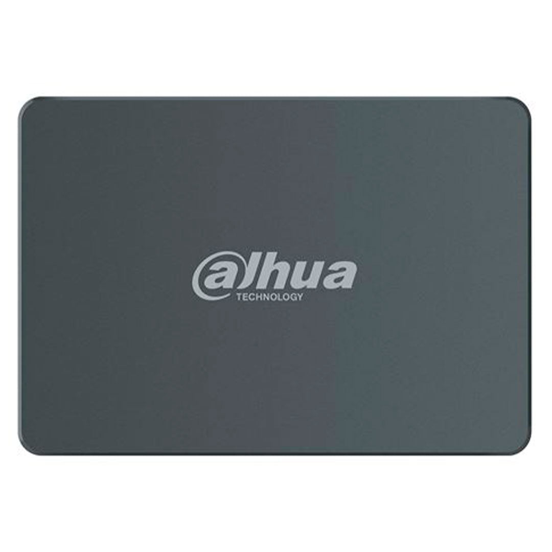Unidad SSD Dahua rectangular negra, vista superior, almacenamiento sólido para computadoras