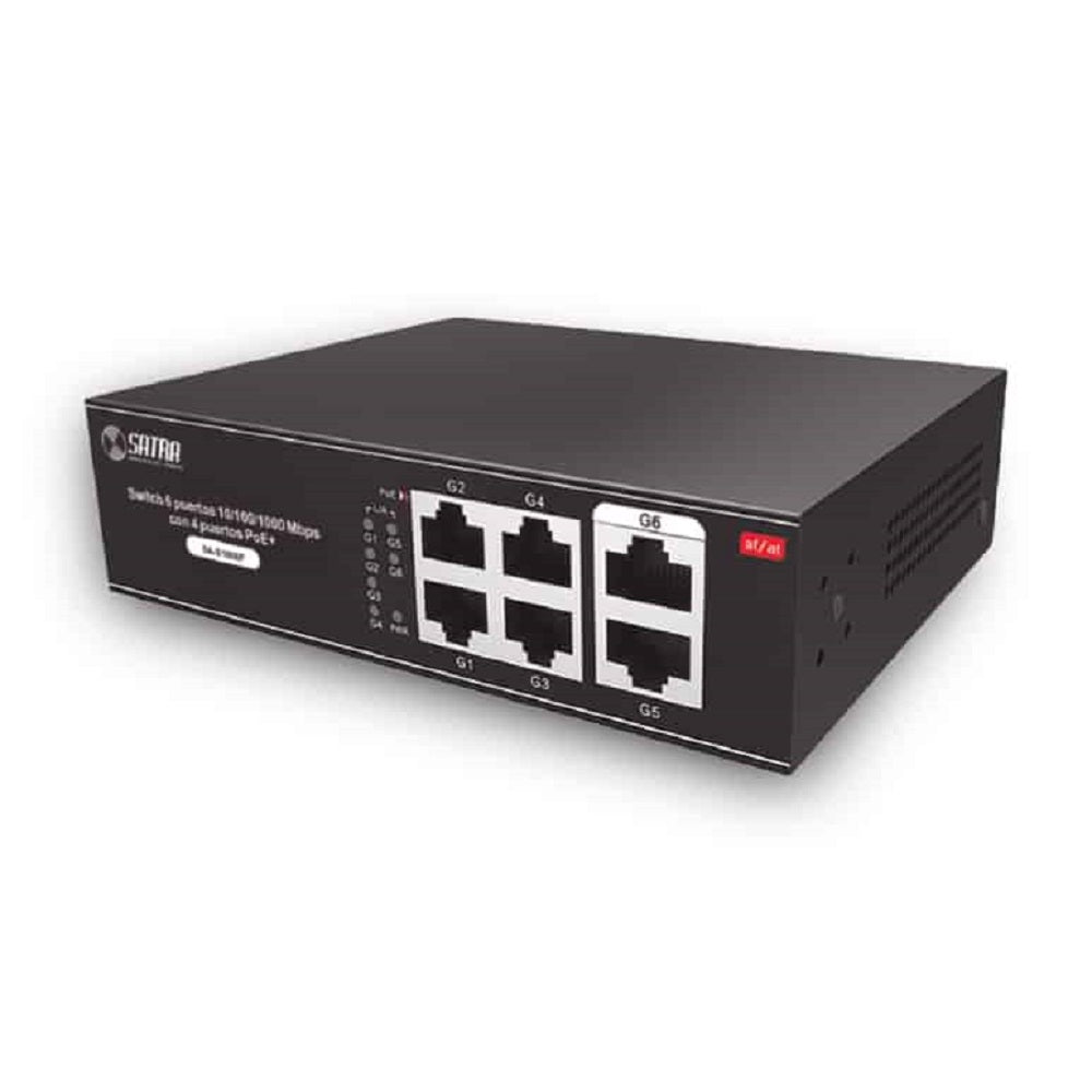 SATRA 1403010000 Switch 6 Puertos Gigabit con 4P PoE+ 65W Rackeable
