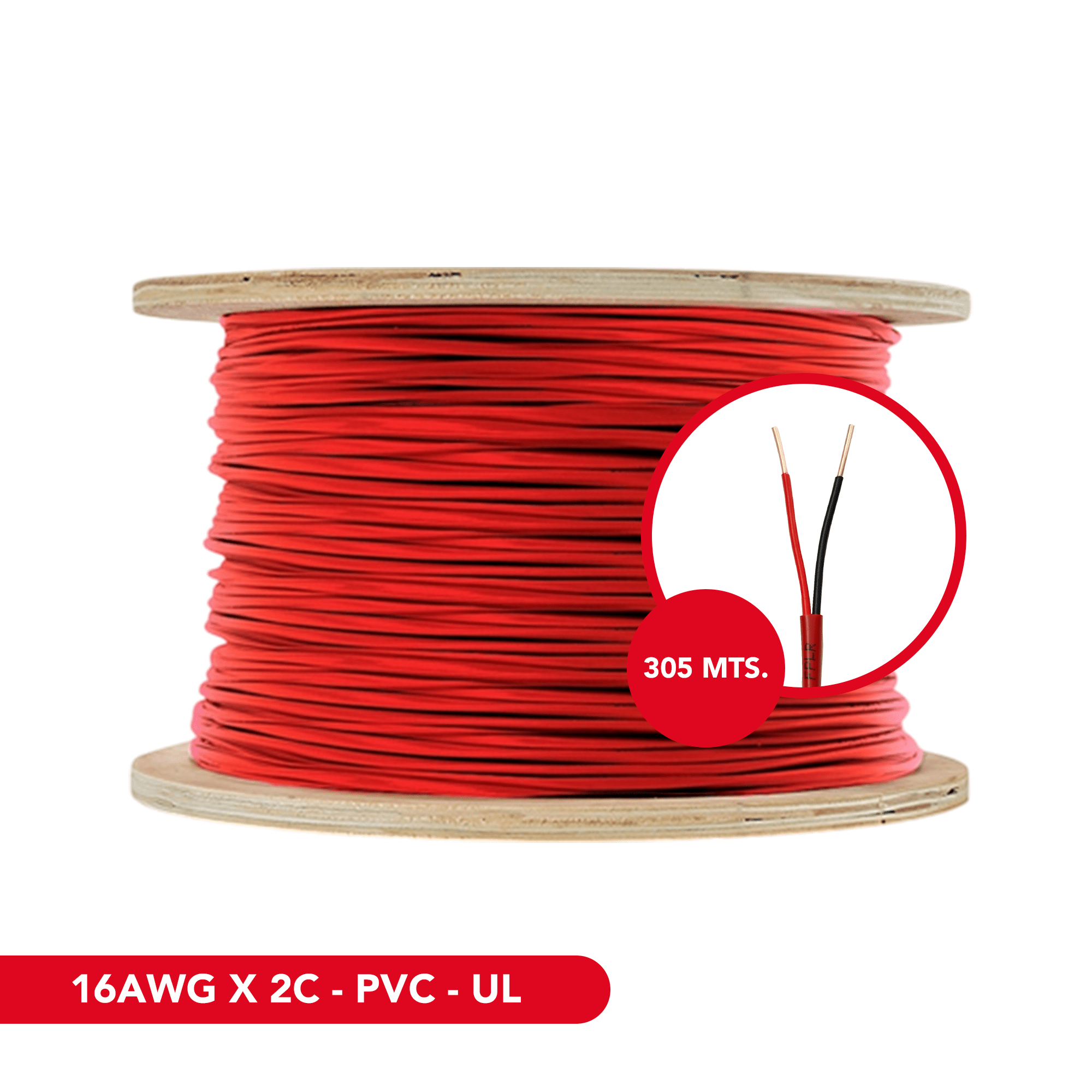 DIMAX T012 Cable de Alarma Contra Incendio 2x16 PVC UL 305m