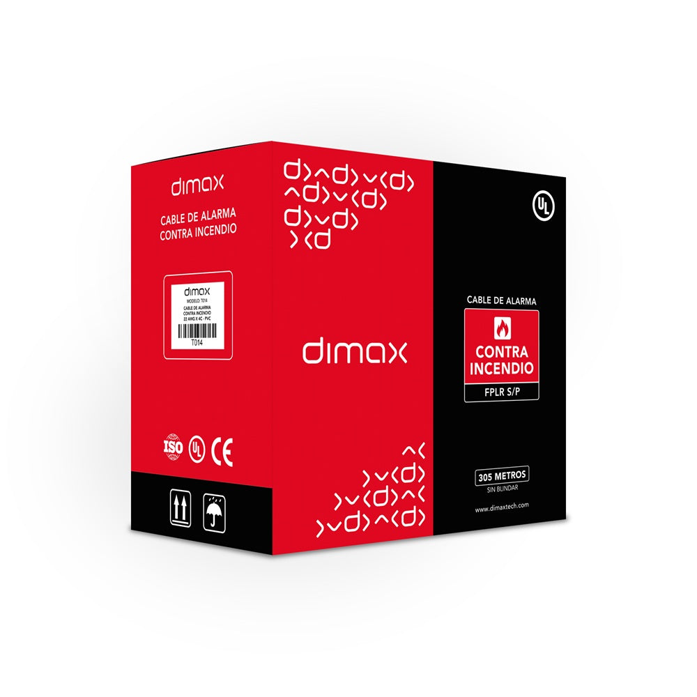 DIMAX T013 Cable de Alarma Contra Incendio 2x18 PVC UL 305m