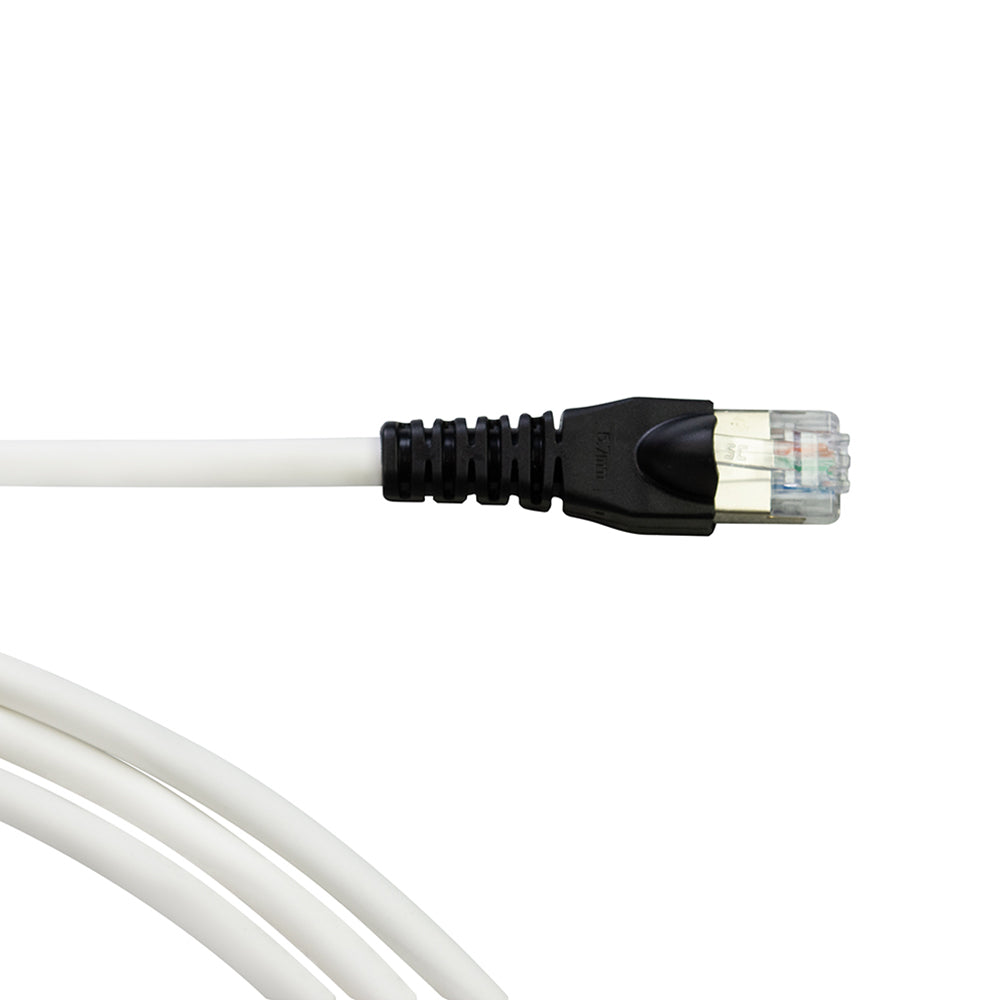 SIEMON T2E2-03M-B01L Patch Cord TERA 2, Pares  RJ-45, Cat5e LSZH 3mts, Blanco Capucha Negra