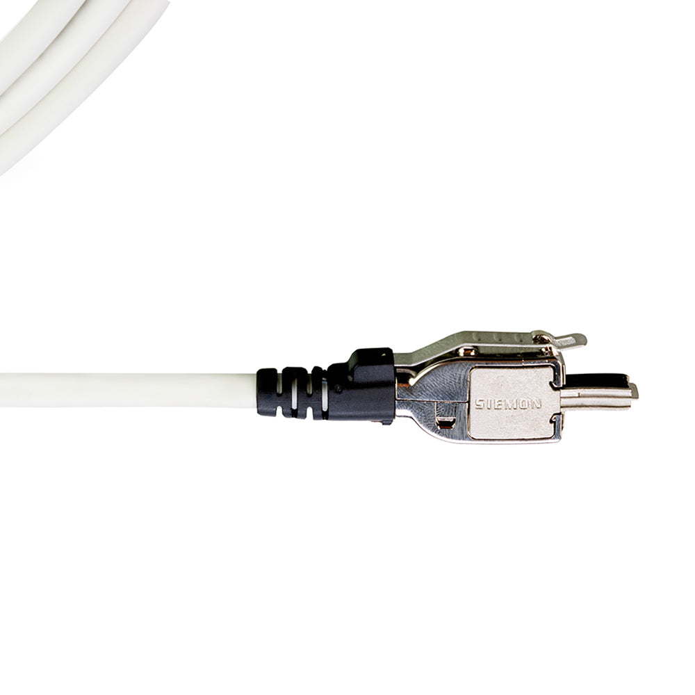 SIEMON T2E2-03M-B01L Patch Cord TERA 2, Pares  RJ-45, Cat5e LSZH 3mts, Blanco Capucha Negra