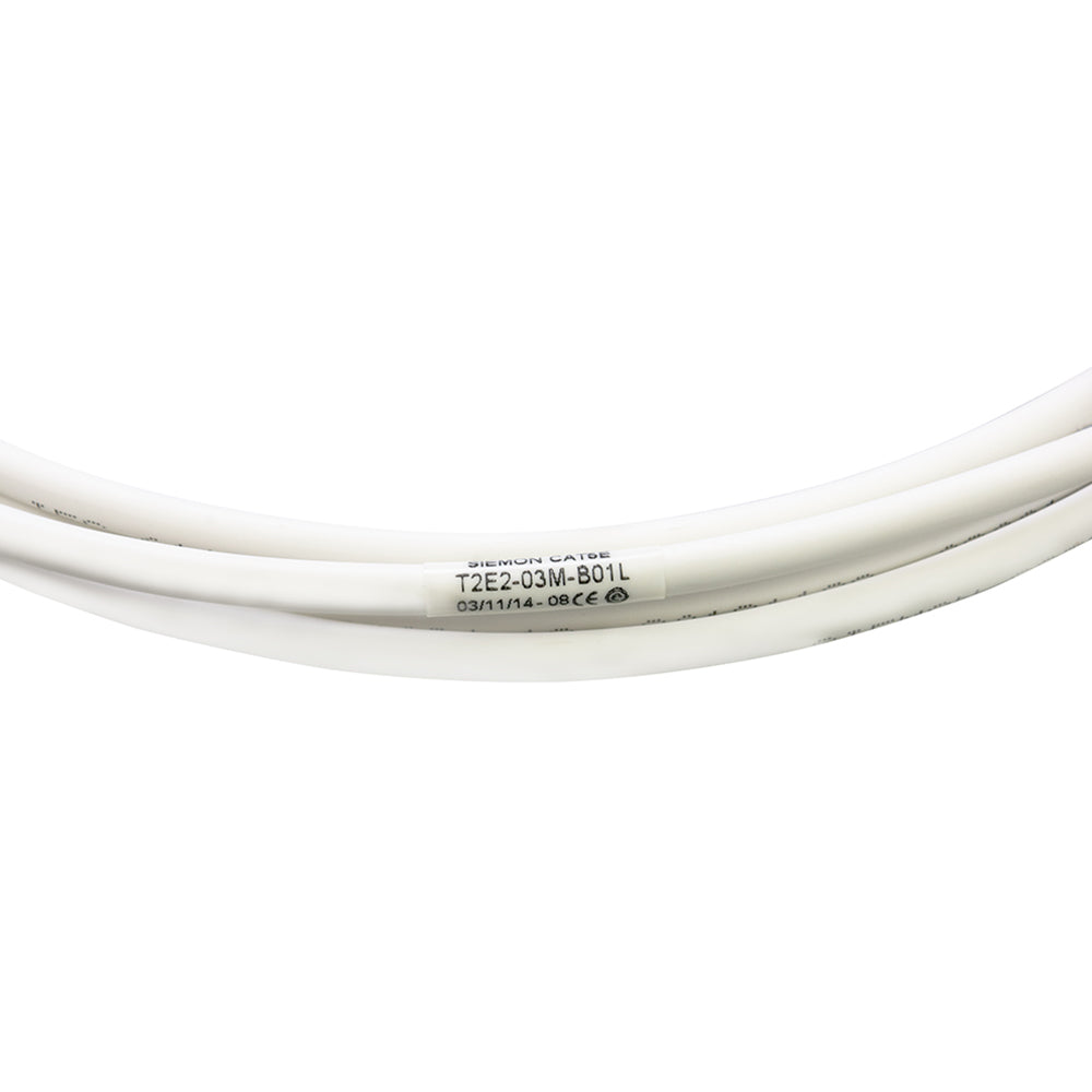 SIEMON T2E2-03M-B01L Patch Cord TERA 2, Pares  RJ-45, Cat5e LSZH 3mts, Blanco Capucha Negra